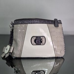 GUESS Large Leather Clutch Wristlet Purse with Bag Charm